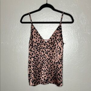 Silk Cami NYC - Leopard Print Camisole in Beigey-pink and black